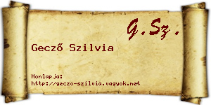 Gecző Szilvia névjegykártya